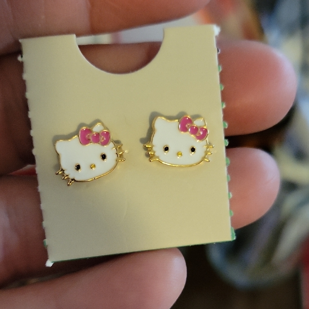 Hello Kitty Pink and White Earrings